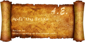 Apáthy Erika névjegykártya